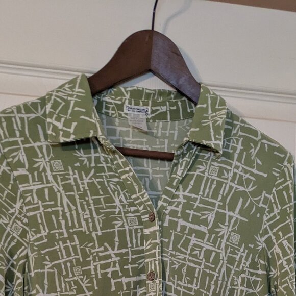 Graff Dresses & Skirts - Vintage 90's Graff Wear Green Bamboo Dress by UM and Company